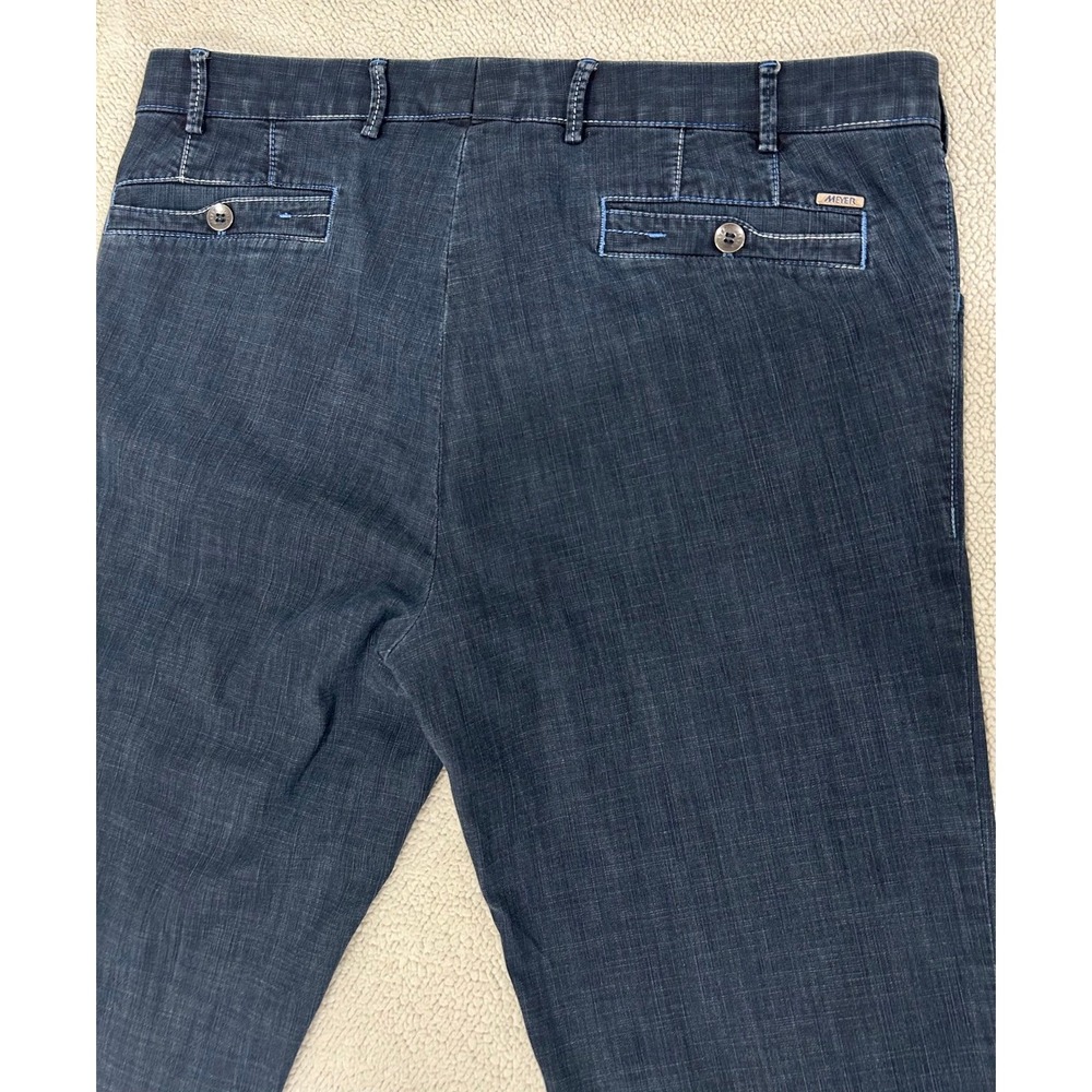 Meyer Diego 451 Denim Trousers Jeans Men 38x30 Dark Wash Organic Cotton - Picture 9 of 10